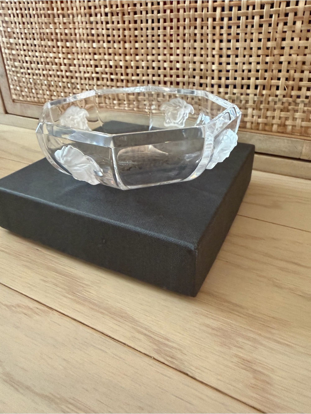 Vintage Versace Medusa Clear Crystal Octagonal Dish Bowl 14cm w/ Box - Picture 3 of 8